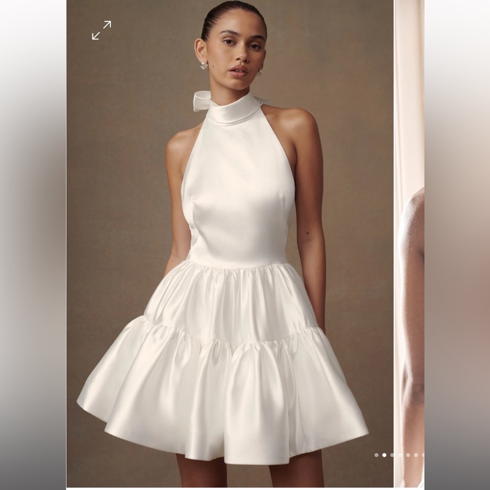 Meshki Dorota Satin Halter Mini Dress